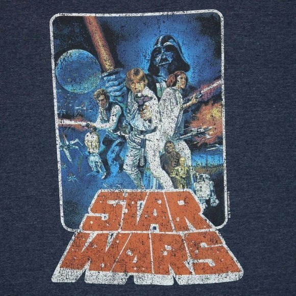 Old Navy Star Wars Luke Skywalker Darth Vader T-Shirt Shirt Blue S‎ Small - Picture 5 of 12